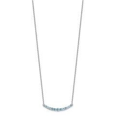 Sterling Silver Rhodium-plated Blue Topaz Pendant w/Necklace QX990BT-18
