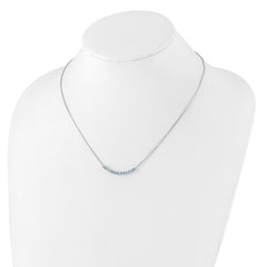 Sterling Silver Rhodium-plated Blue Topaz Pendant w/Necklace QX990BT-18