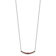 Sterling Silver Rhodium-plated Garnet Pendant w/Necklace QX990GA-18