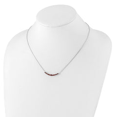 Sterling Silver Rhodium-plated Garnet Pendant w/Necklace QX990GA-18