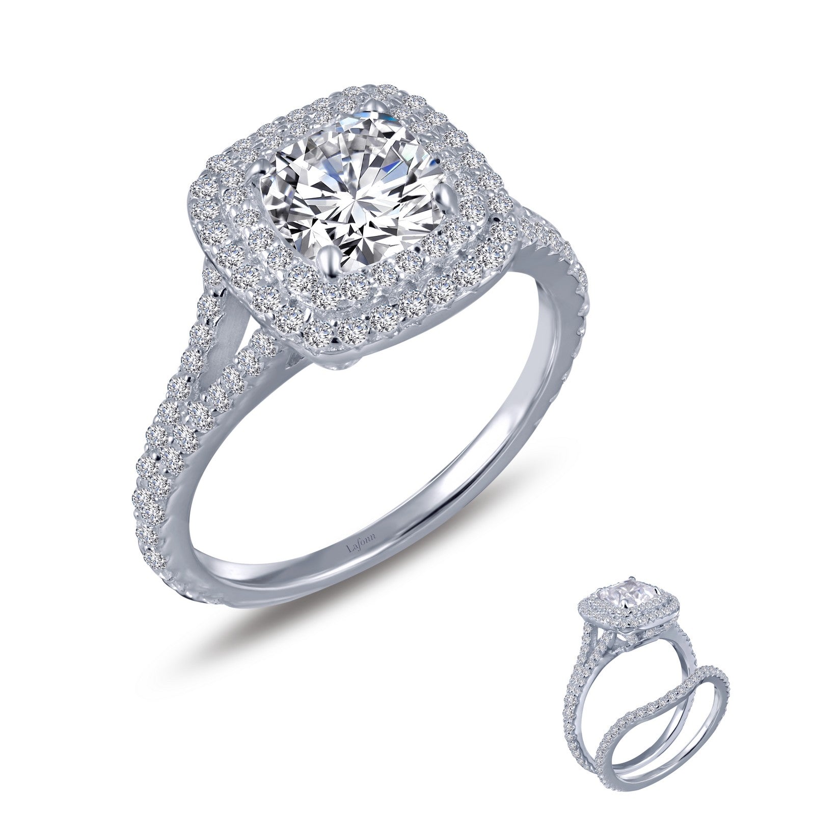 LAFONN Double-Halo Engagement Ring R0151CLP05