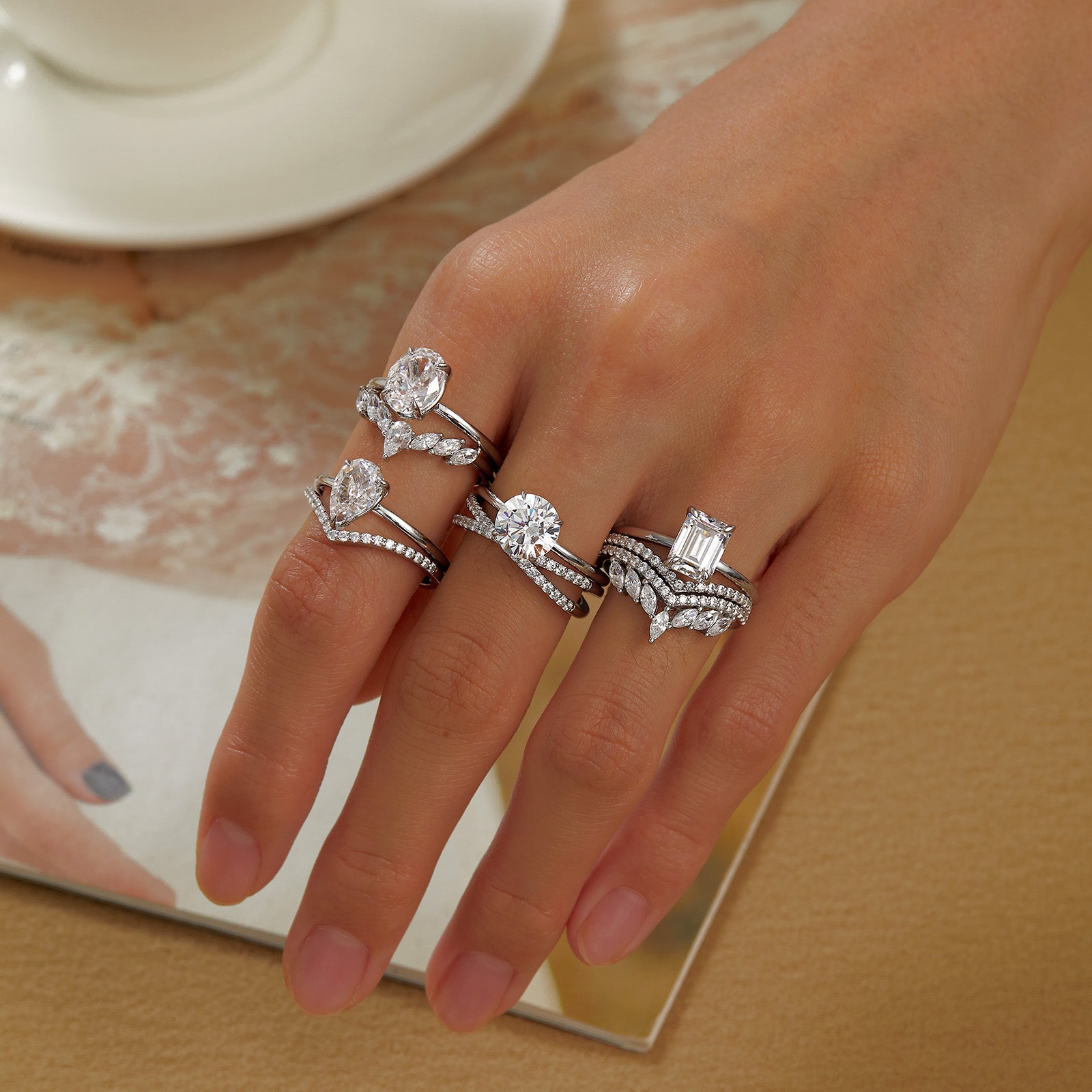 LAFONN Emerald-Cut Solitaire Engagement Ring R0493CLT05