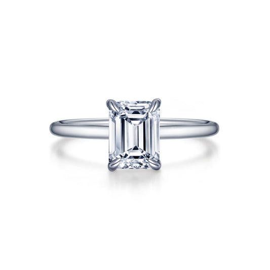 LAFONN Emerald-Cut Solitaire Engagement Ring R0493CLT05