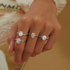 LAFONN Emerald-Cut Solitaire Engagement Ring R0493CLT05