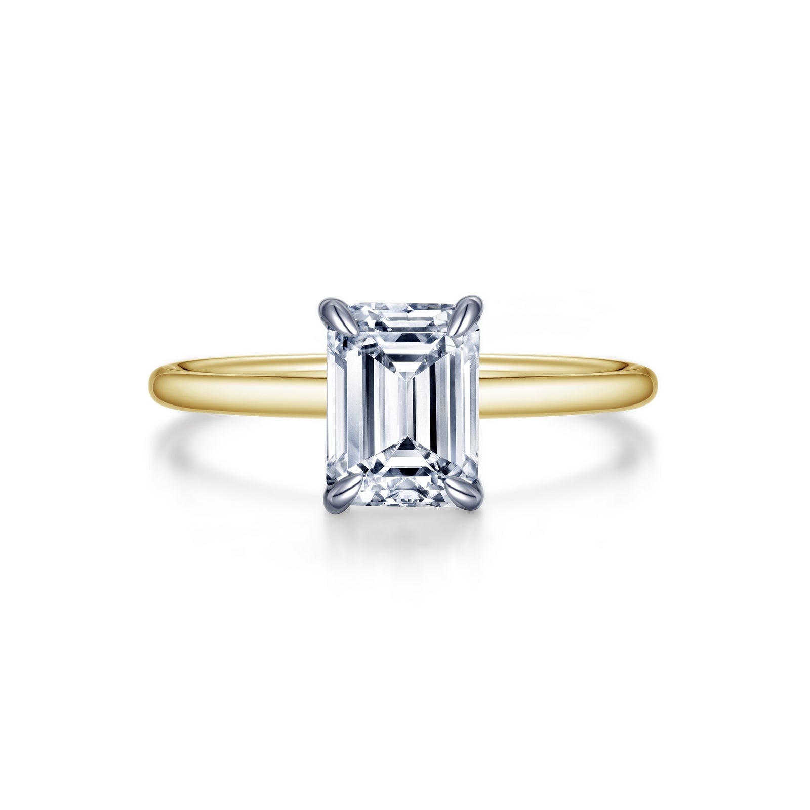 LAFONN Emerald-Cut Solitaire Engagement Ring R0493CLP05