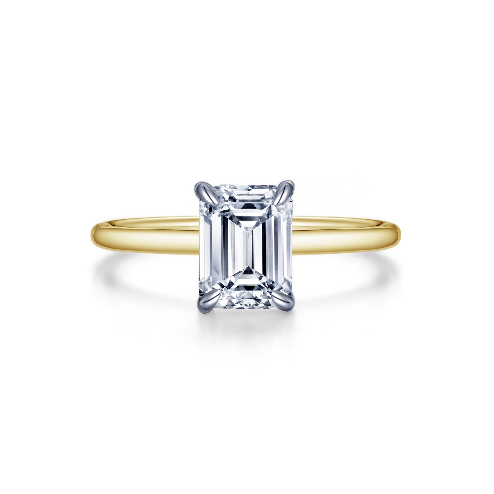 LAFONN Emerald-Cut Solitaire Engagement Ring R0493CLT05