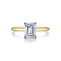 LAFONN Emerald-Cut Solitaire Engagement Ring R0493CLT05