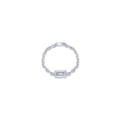 LAFONN Emerald-Cut Bezel-Set Chain Ring R0543CLP05