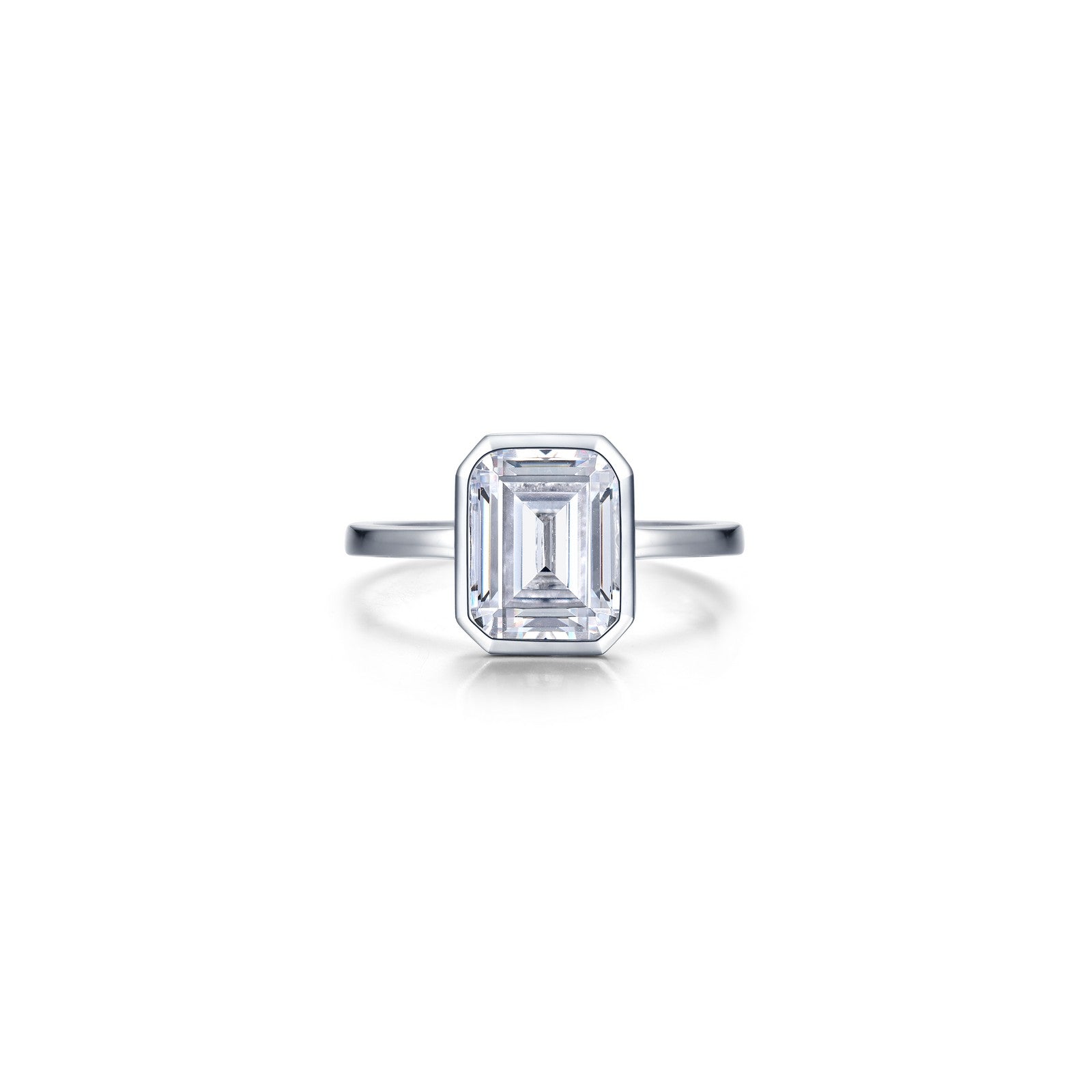 LAFONN 2.62 CTW Emerald-Cut Bezel-Set Ring R2038CAP05