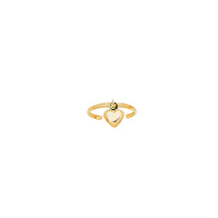 Royal Chain 14K Gold Dangling Heart Toe Ring R421
