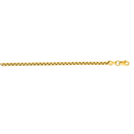Yellow Gold Polished Lite Round Box Necklace