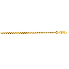 Yellow Gold Polished Lite Round Box Necklace
