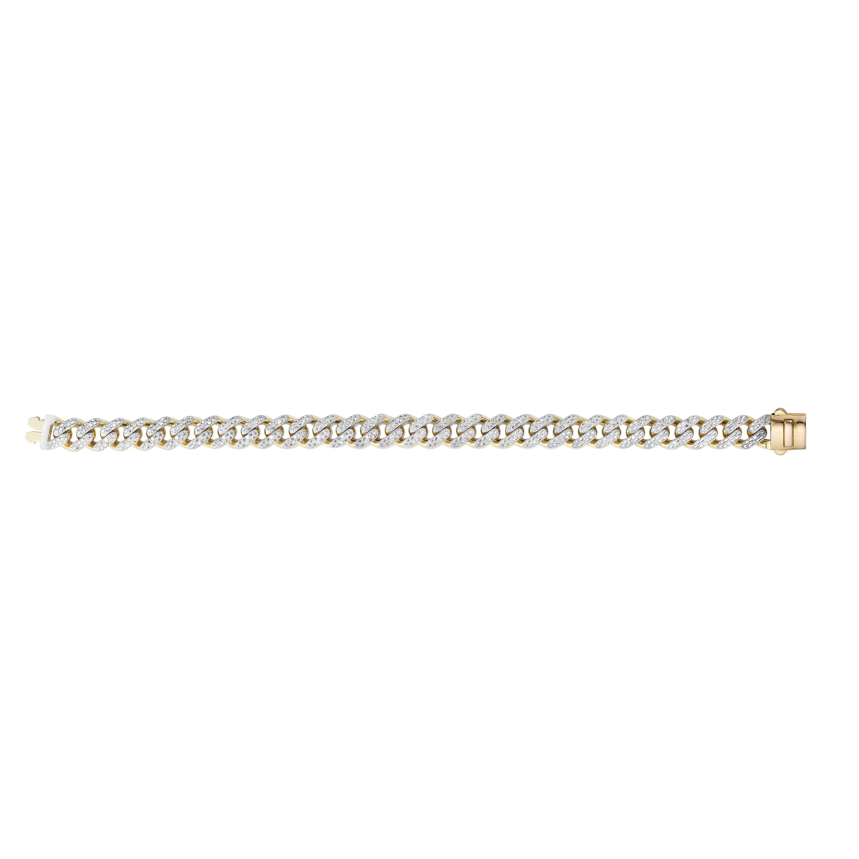 Royal Chain 14K Gold 9.5mm Lite Miami Cuban with Diamonds  RC10036