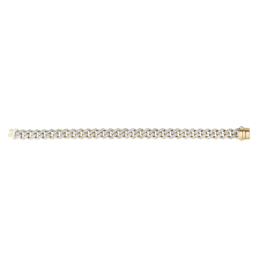 Royal Chain 14K Gold 9.5mm Lite Miami Cuban with Diamonds  RC10036