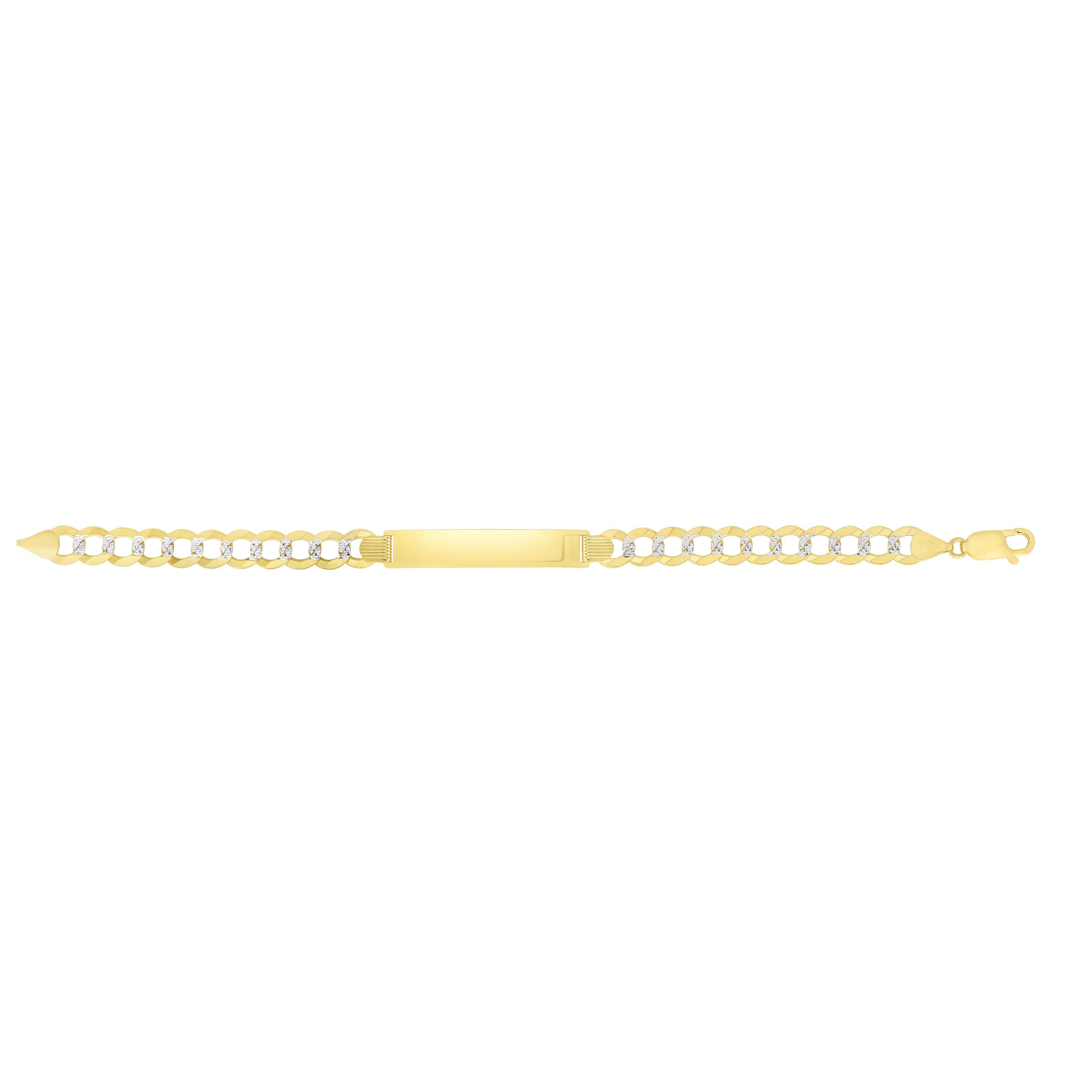 Parkplace Jewelers 14k-gold-10mm-pave-curb-id-bracelet-rc10345