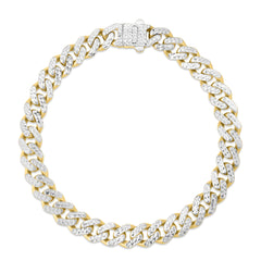 Yellow Gold Diamond Cut/ Textured Monaco Bracelet