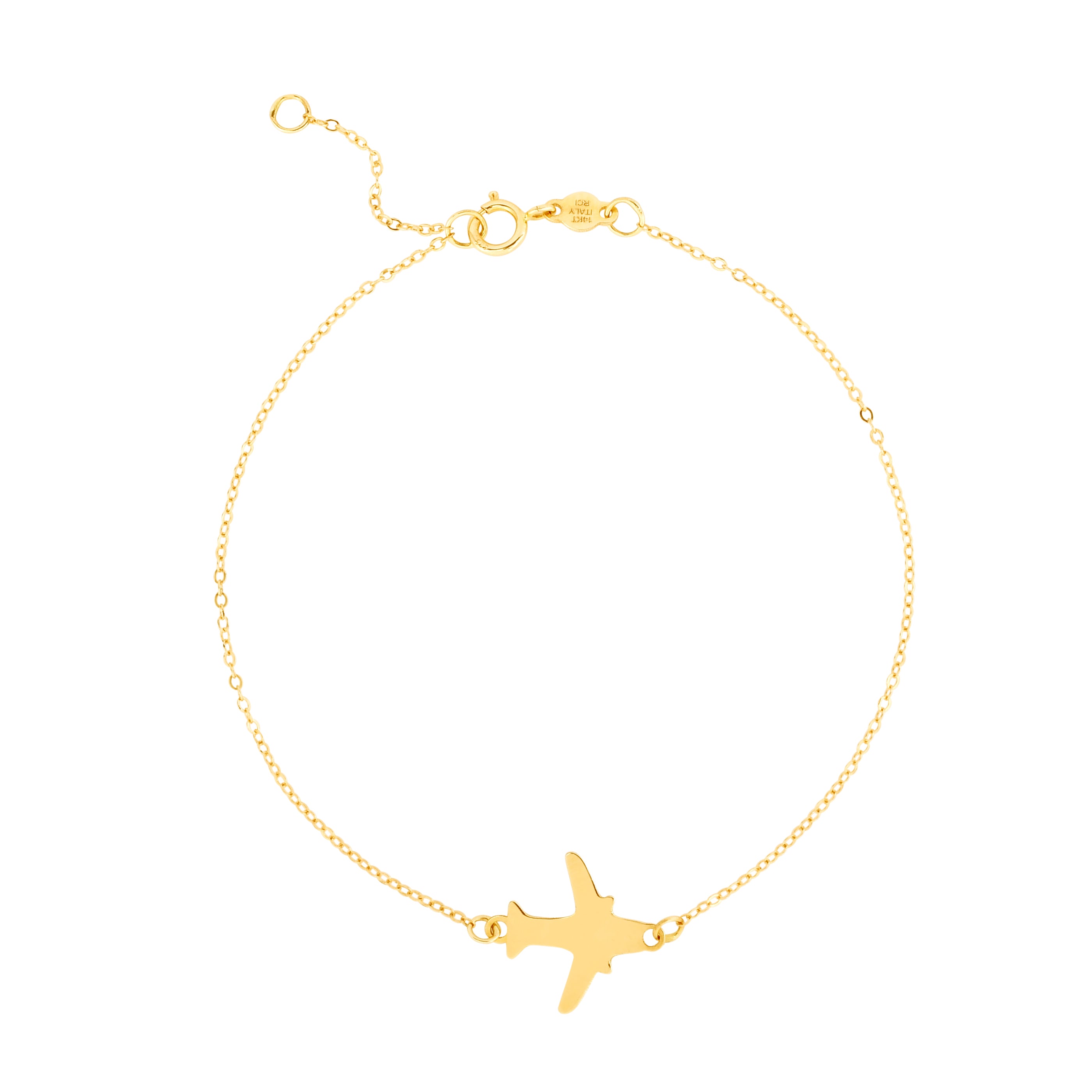 Royal Chain 14K Gold Polished Airplane Bracelet RC11859