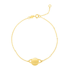 Royal Chain 14K Gold Saturn Bracelet RC11866