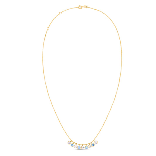 Yellow Gold Polished Colorful Drops Necklace