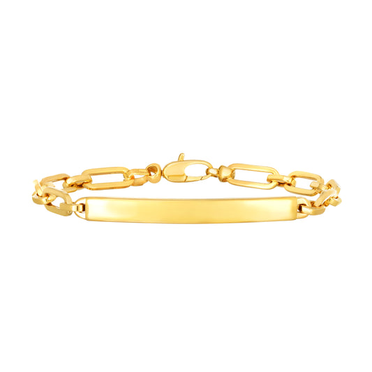 Royal Chain 14K Gold Paperclip Chain ID Bracelet  RC12763