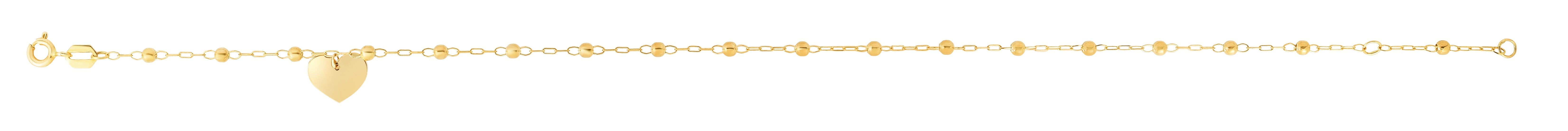 Parkplace Jewelers 14k-gold-dangle-heart-and-bead-station-anklet-rc12818