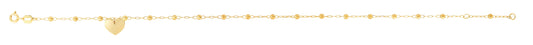 Parkplace Jewelers 14k-gold-dangle-heart-and-bead-station-anklet-rc12818