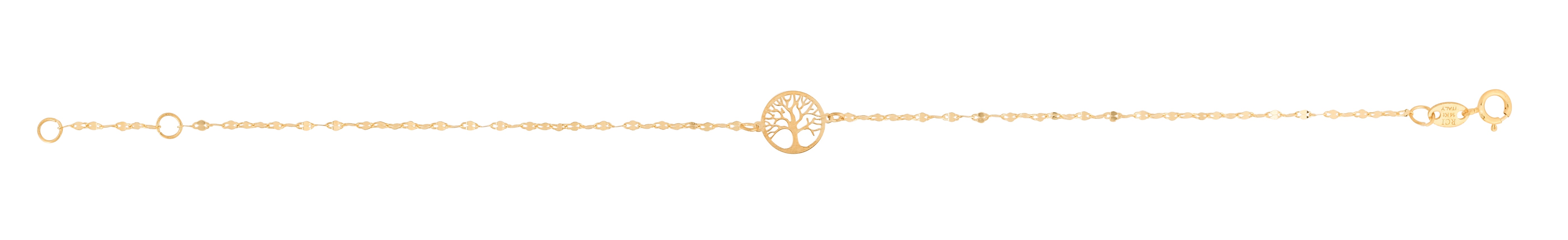 Royal Chain 14K Gold Tree of Life on Mirror Chain Bracelet RC13145