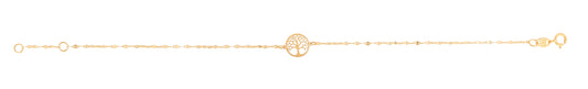 Royal Chain 14K Gold Tree of Life on Mirror Chain Bracelet RC13145