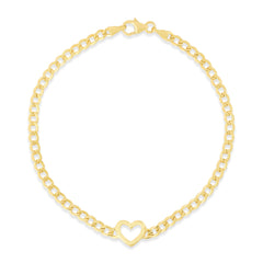 Royal Chain 14K Heart Curb Bracelet RC13400