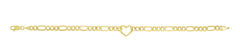 Royal Chain 14K Heart Figaro Chain Bracelet RC13669