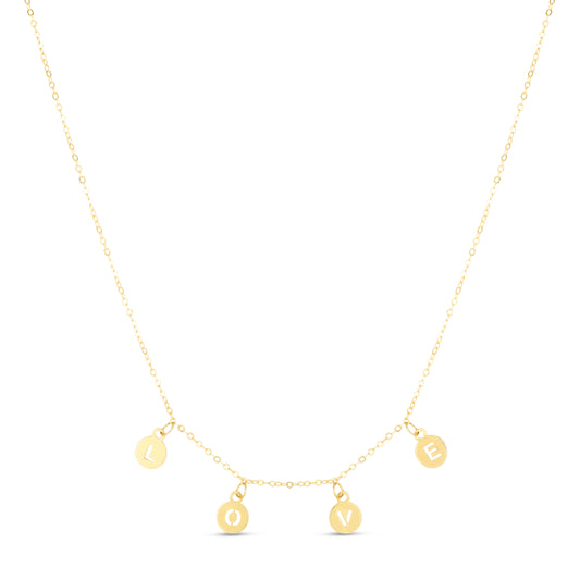 Yellow Gold Polished Dangling Designs Necklace