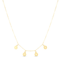 Yellow Gold Polished Dangling Designs Necklace