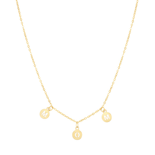 Yellow Gold Polished Dangling Designs Necklace