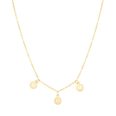 Yellow Gold Polished Dangling Designs Necklace