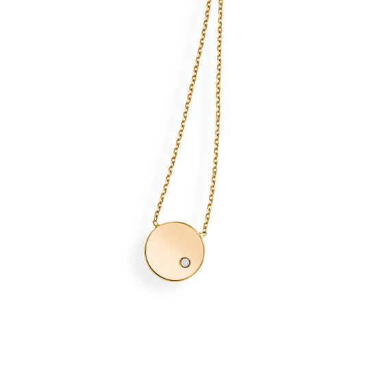 Yellow Gold Polished Gold & Diamond Fashion Necklace