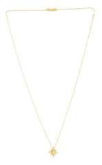 Yellow Gold Polished Moon & Stars Necklace