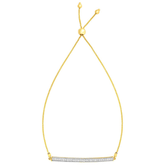 Parkplace Jewelers 14k-gold-diamond-bar-friendship-bracelet-rc2552