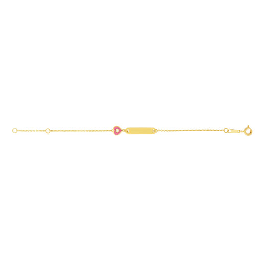 Royal Chain 14K Gold Heart ID Bracelet RC9779