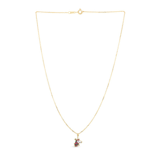 Yellow Gold Enamel Childrens Jewelry Necklace