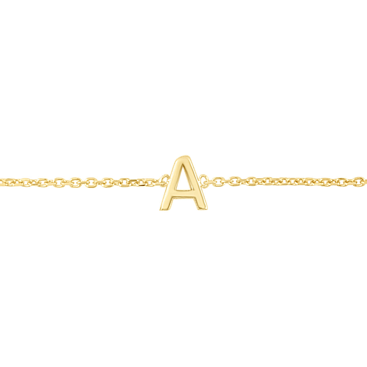 Royal Chain 14K Mini Initial A Bracelet RCA13324