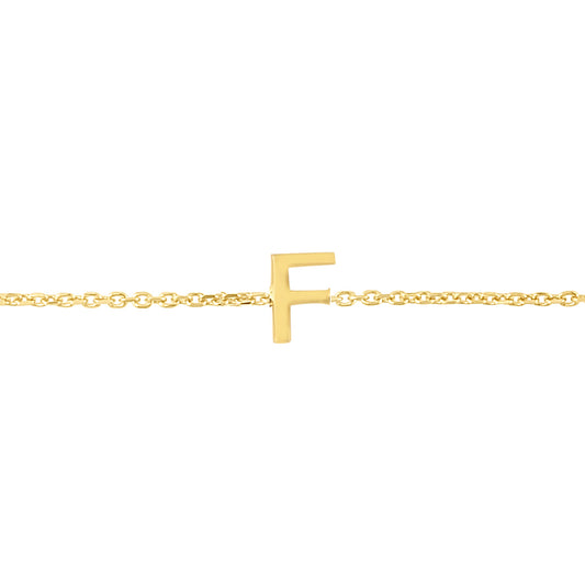 Royal Chain 14K Mini Initial F Bracelet RCF13324