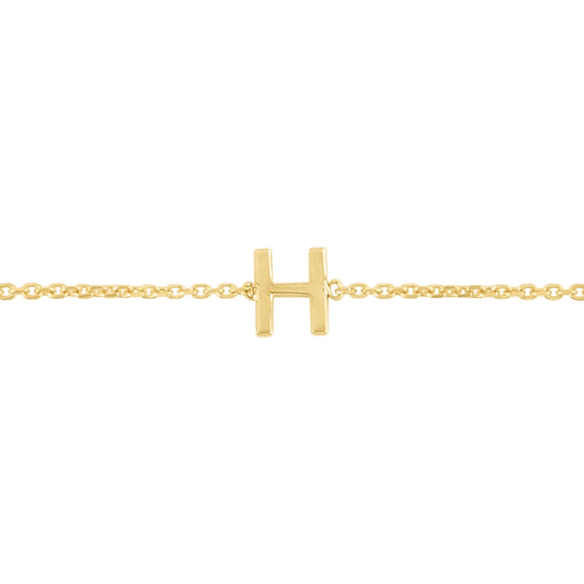 Royal Chain 14K Mini Initial H Bracelet RCH13324