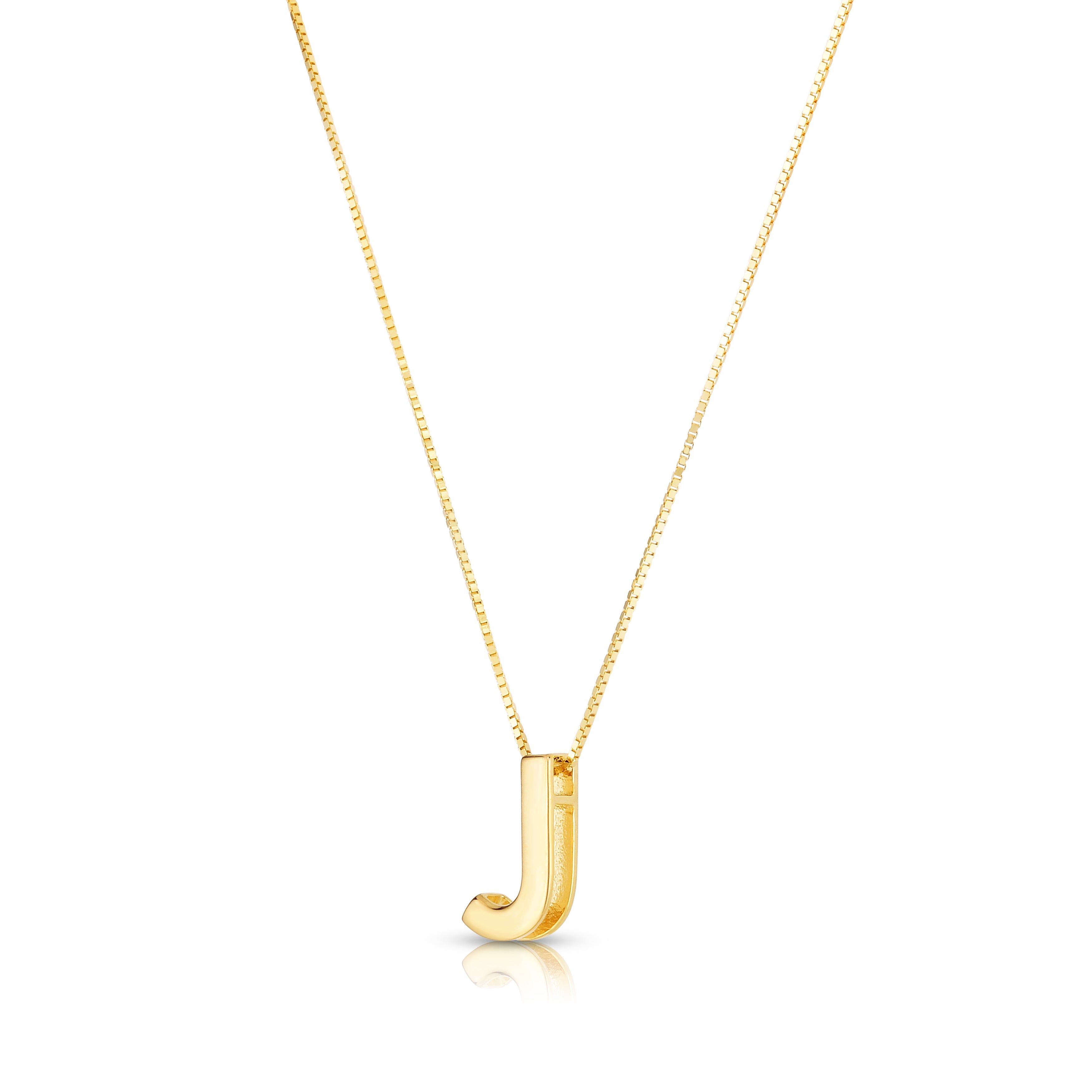 Parkplace Jewelers 14k-gold-block-letter-initial-j-necklace-rcj10969