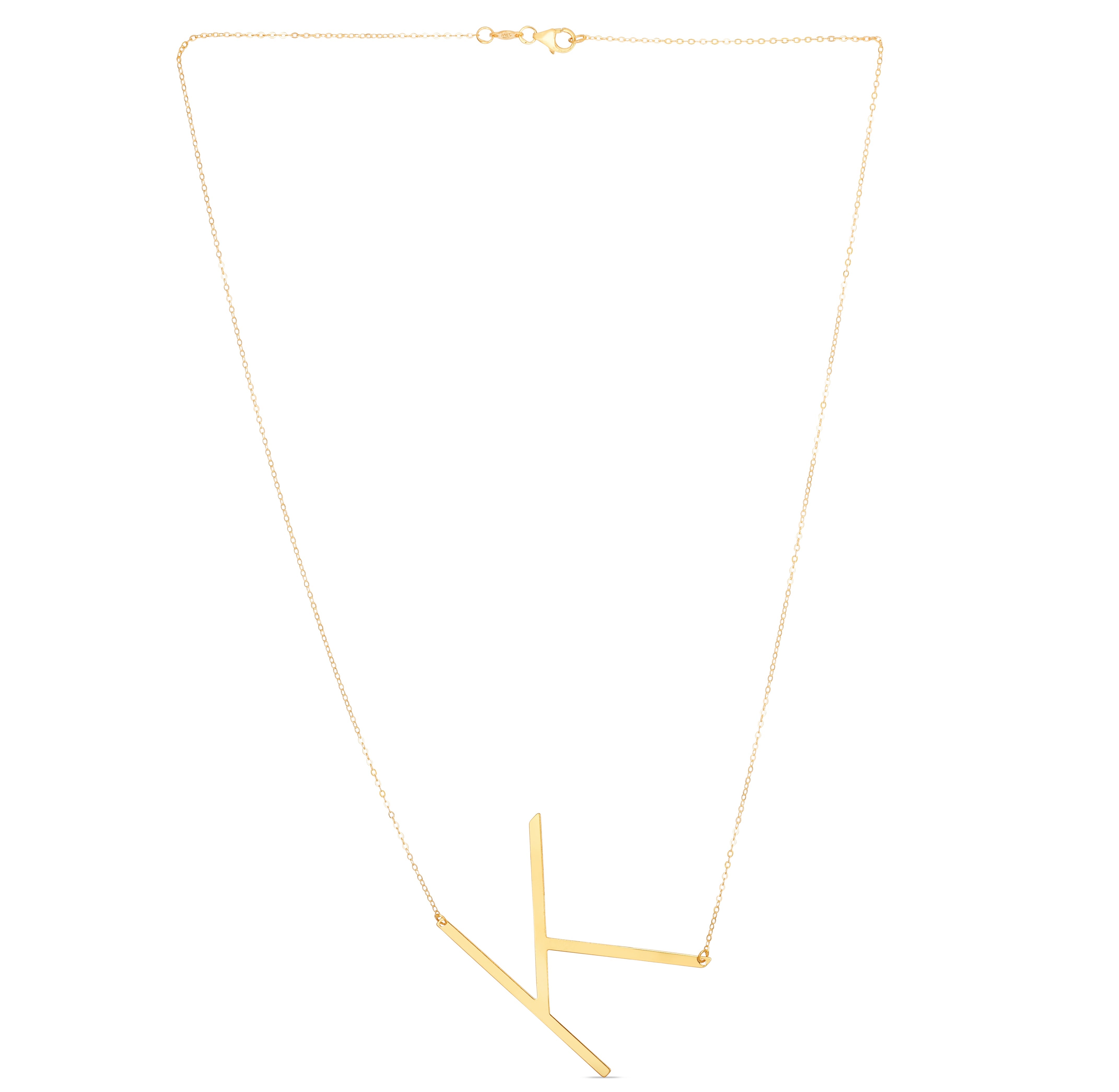 Parkplace Jewelers 14k-gold-large-initial-k-necklace-rck10908