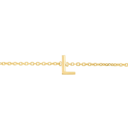 Royal Chain 14K Mini Initial L Bracelet RCL13324