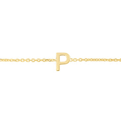 Royal Chain 14K Mini Initial P Bracelet RCP13324