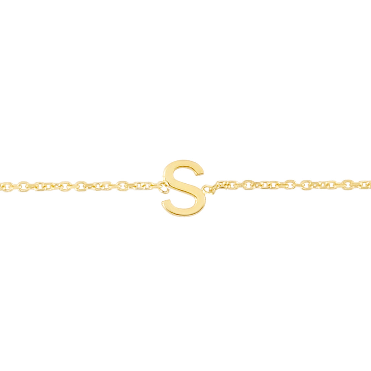 Royal Chain 14K Mini Initial S Bracelet RCS13324