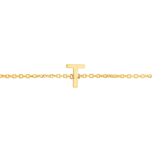 Royal Chain 14K Mini Initial T Bracelet RCT13324