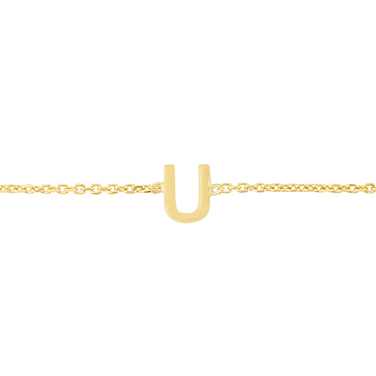 Royal Chain 14K Mini Initial U Bracelet RCU13324