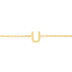 Royal Chain 14K Mini Initial U Bracelet RCU13324